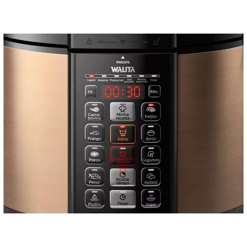 Panela de Pressão Elétrica Digital Philips Walita - RI3136 - Cobre -  philips premmia