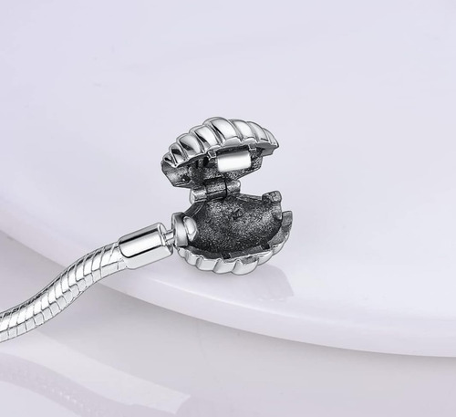 Pulsera Para Charms De Plata Real S925, Concha, Brazalete