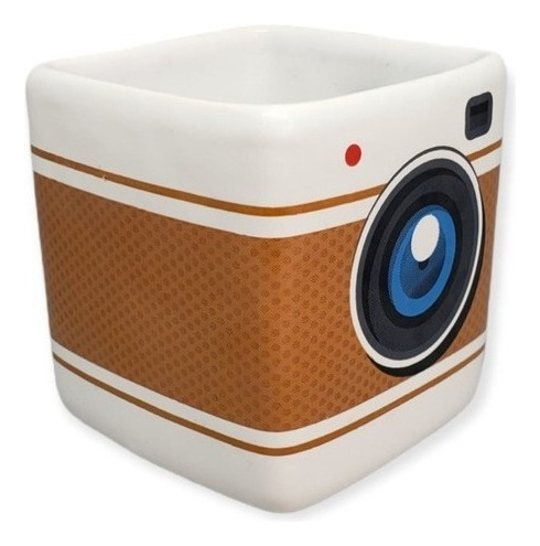 Caneca Polaroid Instagram 3d Cubo Câmera Retrô Branca 350 Ml