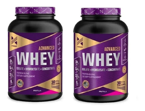 Combo 2 Advanced Whey Proteina Xtrenght 4lbs  Isolado Blend
