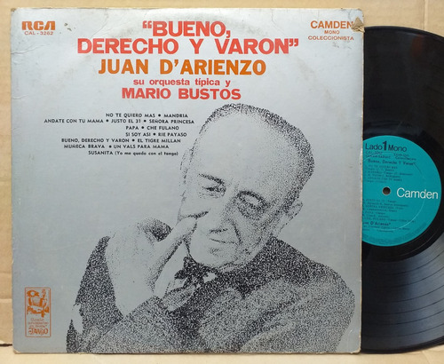 Juan D'arienzo - Bueno, Derecho Y Varon - Lp Año 1976 Tango 