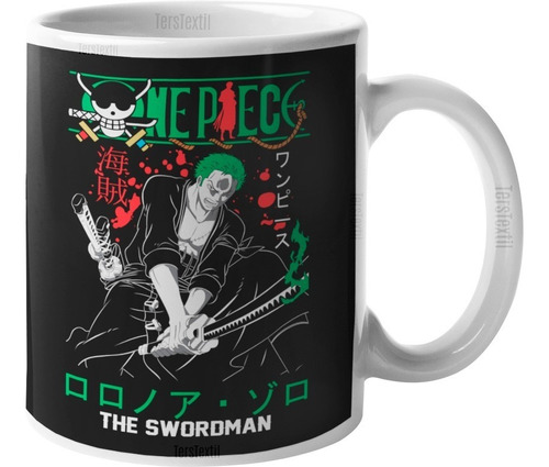 Tazón Taza Zoro Roronoa 2 One Piece Anime Ters Textil