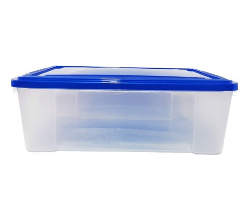 Caja Organizadora Plástica 20 Lts Transparente Con Tapa 