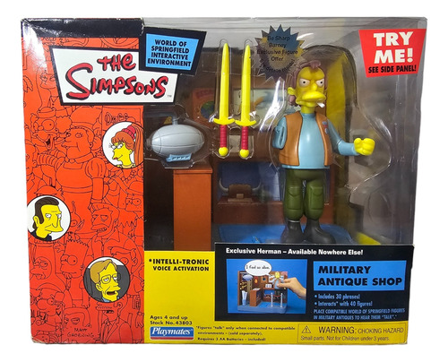 Los Simpsons Playmates Escenario Military Antique Shop