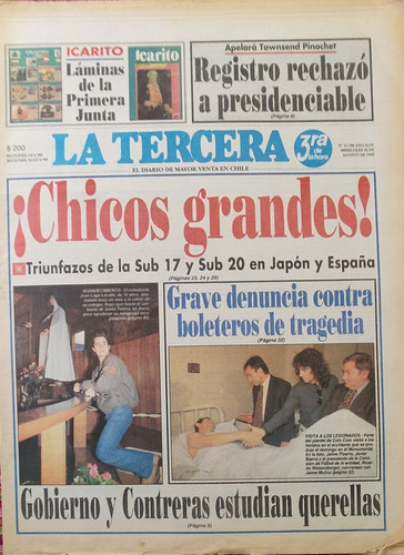 Diario La Tercera 1993 Gana La Sub 17 Y Las Sub 20 (d31