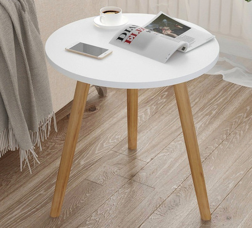 Mesa Lateral Minimalista Sala Recámara Beli Blanca Moderna