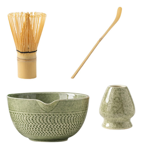 Juego De Matcha Batidor Y Soporte De Bambú Para Verde