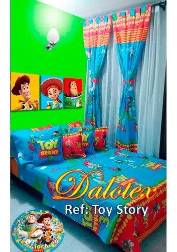 Cubrelecho Cama Sencilla Toy Story Fondo Rojo