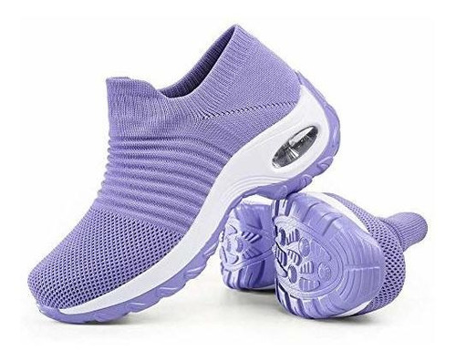 Women's Walking Shoes Sock Sneakers - Mesh Slip On Air Cushi
