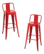 Comprar Pack 2 Taburetes Tolix Altos Piso De Bar Color Rojo