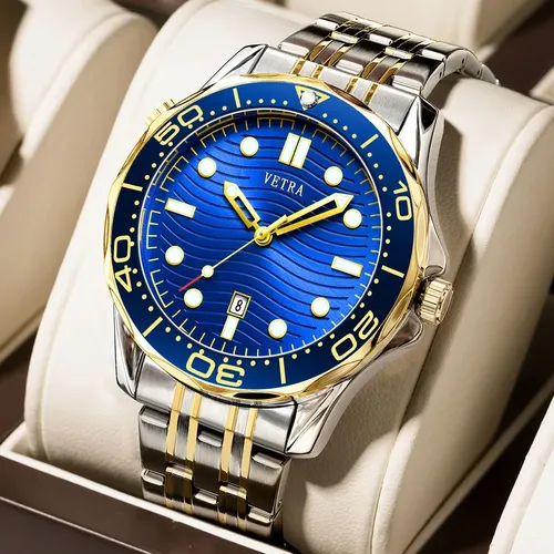 Vetra Relógio Masculino a Prova D'água Relogio Azul B2820 Prateado Amarelo Azul