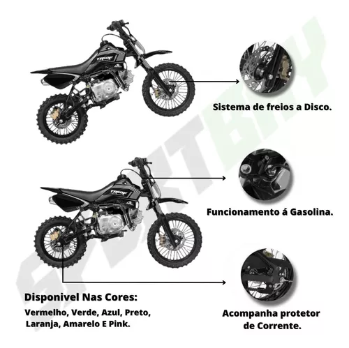 Compre Mini Moto Motocross TR-100F Pro Tork Aro 10 x 10 - Sportbay