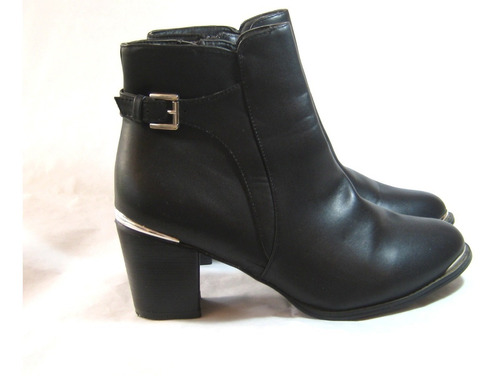 Bota, Negra X Adorno Plateado, Boulevard, Talla 40