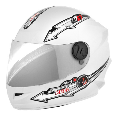 Capacete Crianças Protork Liberty 4 Kids Vis. Cromada Tam 54 Cor Branco