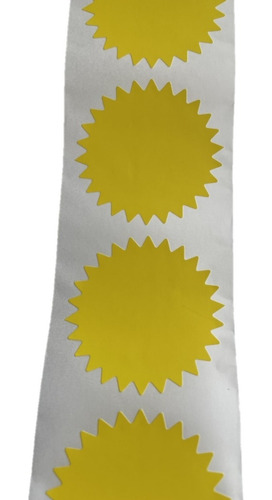 Etiquetas Adhesivas Amarilla Rayos Solares Diam 4cm X 500 Un