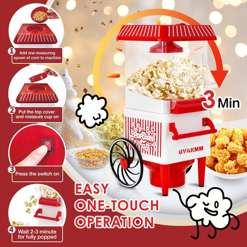Kit De Máquina De Palomitas De Aire Caliente, 10 Tazas, Esti