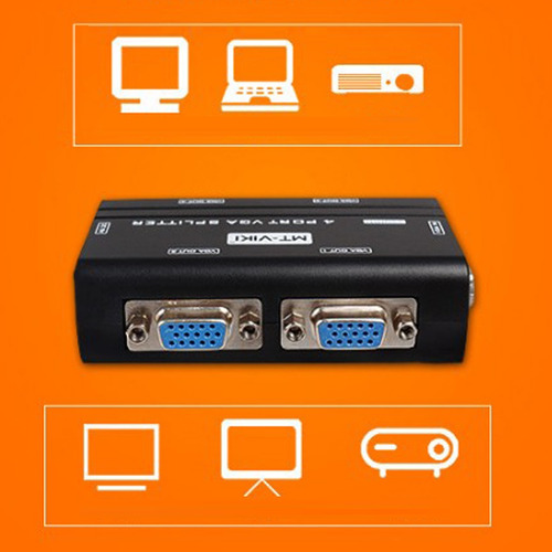 Imagem 11 de 12 de 4 Vias Svga Vga Splitter De Sinal Um A Quatro Portas Svga