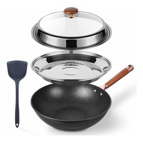 Kseroo Woks Y Revuelva Sartenes Para Cocina Eléctrica, Sarté