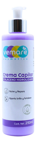 Crema Capilar Colágeno Hidrolizado Vemare Hidratación 250ml