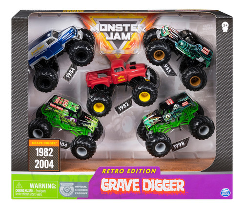 Monster Jam Grave Digger Monster Truck Paquete De 5 Piezas