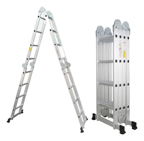 Escalera De Aluminio Articulada Plegable 24 Peldaños 6.7m