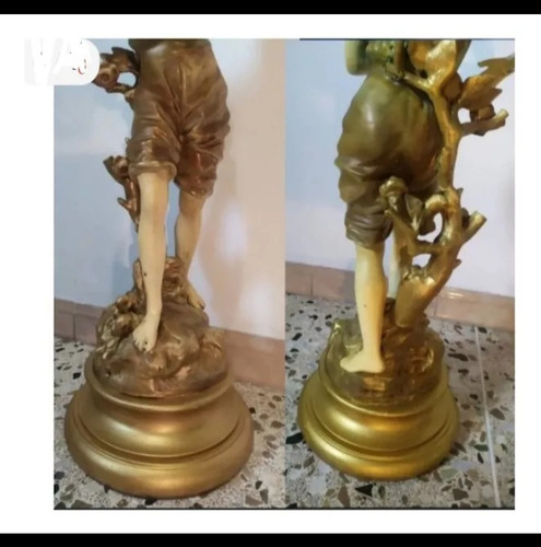 Figura Bronce Y Hierro Fundido Individual Con Detalles 12ks (Usado)