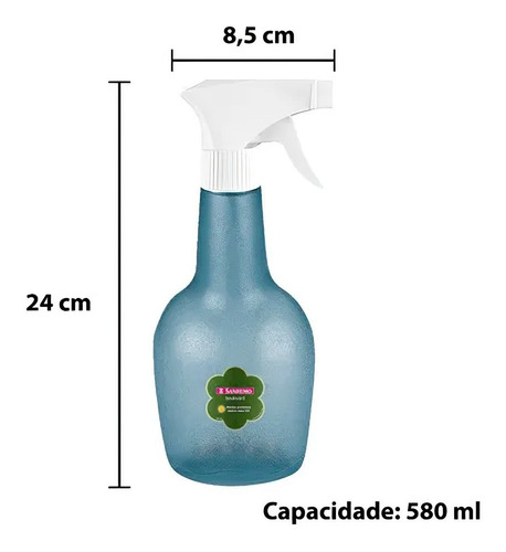 Imagem 5 de 6 de Kit 2 Frasco Pulverizador Borrifador 580ml Sanremo P Limpeza