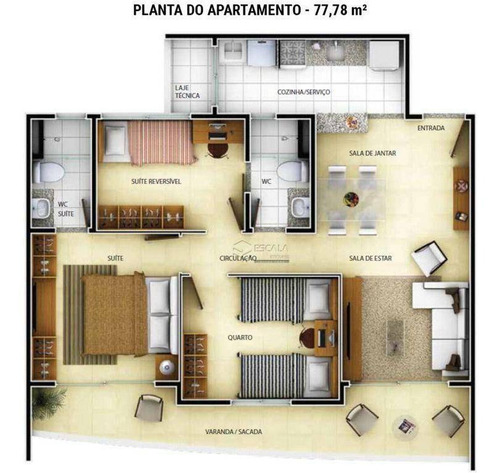 Imagem 16 de 30 de Apartamento Com 3 Quartos À Venda, 77 M², Área De Lazer,2 Vagas, Financia - Guararapes - Fortaleza/ce - Ap0662