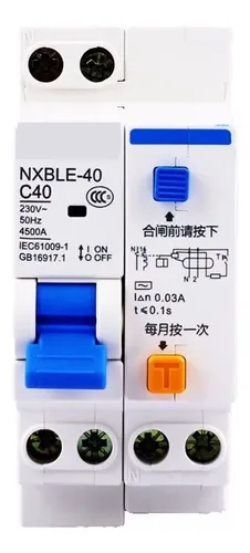 Fusebox RCBO 6a 10a 16a 32a 40a 30ma B curve TYPE A RTAMB-BD BI