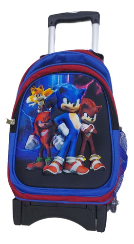 Morral Maleta Sonic Con Ruedas Grande Escolar