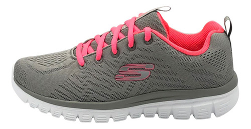 Tenis Running Skechers Graceful Get Connected Gris-fucsia 