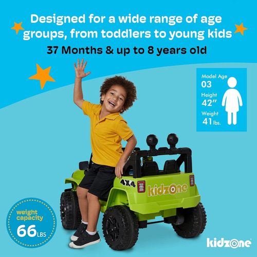 Carrito Electrico Kidzone Ride On Truck 12v Luces Y Sonidos