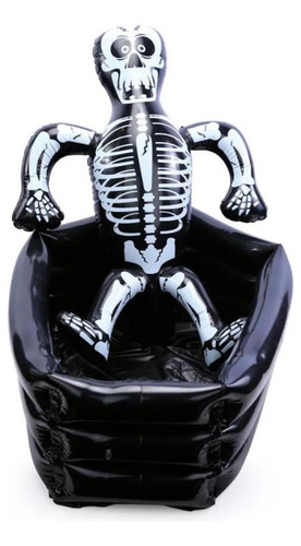 Decoração Halloween Cooler Inflável Esqueleto No Caixão Doce