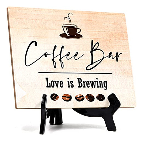 Coffee Bar. Love Is Brewing Table Sign With Easel Stand...