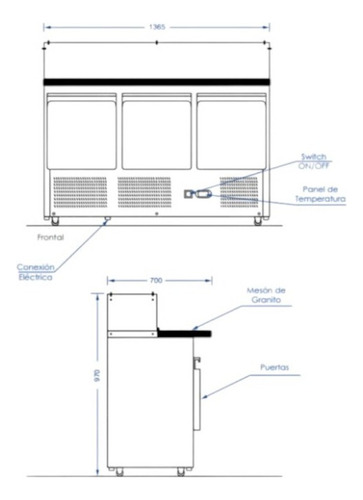 Meson Salsero Cupula De Vidrio 1.40 Mts Esl-3864 Bozzo