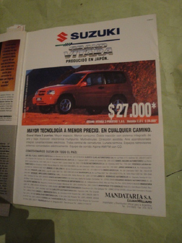 Publicidad Suzuki Grand Vitara Año 1998