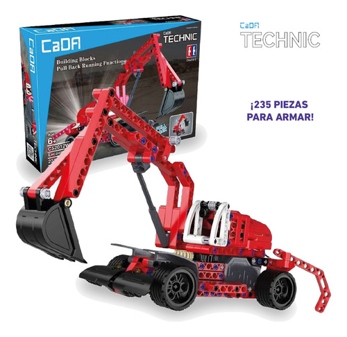 Camión Excavadora Juguete Para Armar 235pzs Cada Technic Azul