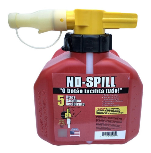 Galão Armazena Combustível Lupus No-spill 5l Água Gasolina