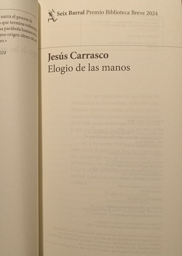 Elogio De Las Manos - Jesús Carrasco - Como Nuevo -caballito - Puan (Usado)