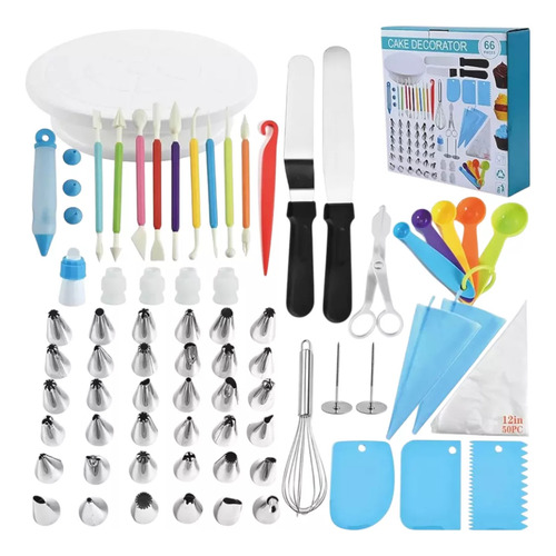 Set De Repostería 66 Piezas Mtl Profesional Con Balanza Digital Cocina Precisión 5 Kg Con Bowl Desmontable Kit Decoración Mangas Picos Espátulas Accesorios Pastelería Repostería