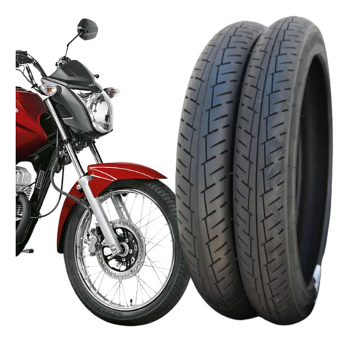 Par Moto 90/90-18 + 2.75-18 Fan Esd Tras + Diant Ybr 2 Unid