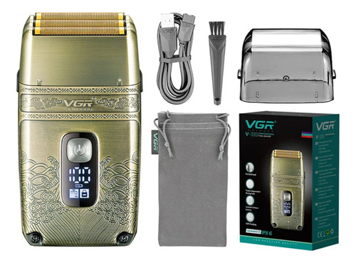 Afeitadora Shaver Vgr V-335 Triple Hoja Inalámbrica Usb