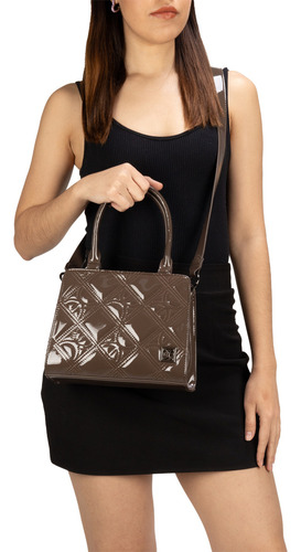 Bolsa Satchel Cloe Irikani Mediano Color Marrón