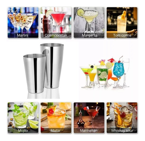 Cocktail Bar Utensilios Kit 23 Piezas 750ml Shaker Boston