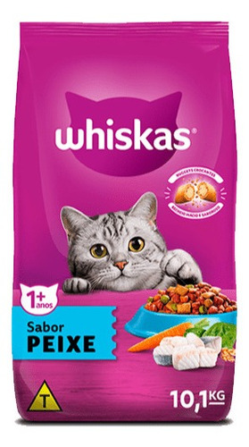 Imagen 1 de 1 de Alimento Whiskas 1+ para gato adulto sabor pescado en bolsa de 10.1kg