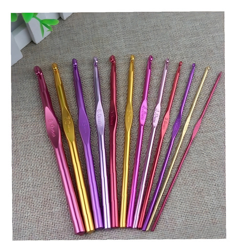 Juego De 4 Agujas De Tejer De Aluminio Multicolor Para Tejer