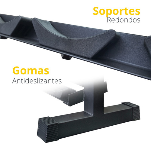 Rack Para 10 Pares De Mancuernas Redonda Tayga Gym Color Negro