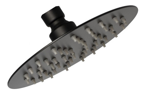 Regadera Redonda 15cm Con Brazo Y Monomando Negro Mate Lujo