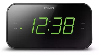 Radio Reloj Despertador Philips Tar3306 Fm Alarma Dual Negro