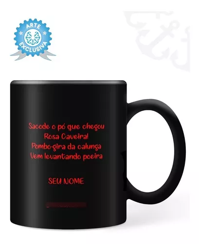 Caneca Preta Personalizada Rosa Caveira Melhor Qualidade!!!